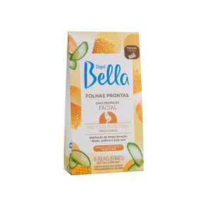 Folhas Prontas Depil Bella Facial Mel&Aloe Vera 16 Un