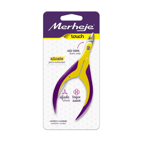 Alicate para Cutículas Merheje Touch Amarelo/Violeta