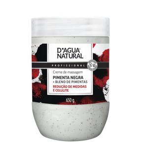 Creme de Massagem Pimenta Negra D'água Natural 650g