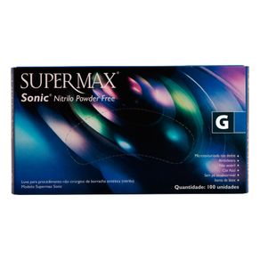 Luva Supermax Nitrilo Sonic Tamanho G - 100un