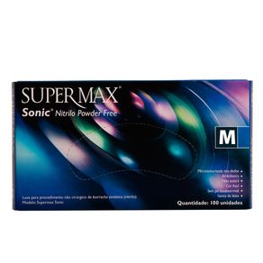 Luva Supermax Nitrilo Sonic Tamanho M - 100un