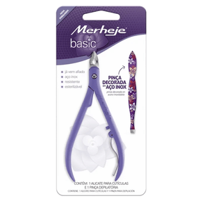 Alicate para Cutículas Merheje Basic com Pinça Lilás