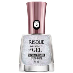 Esmalte Risqué Diamond Gel Top Coat Efeito Paetê