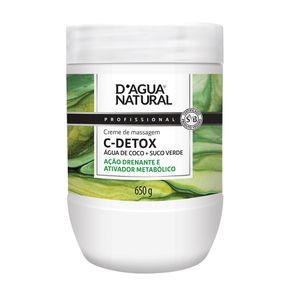 Creme De Massagem D'agua Natural C-Detox 650g