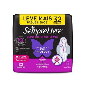 Absorvente Sempre Livre Noturno Suave Com Abas 32u