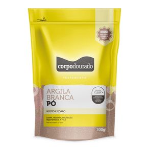 Argila Em Pó Corpo Dourado Sachet Branca 300g
