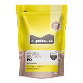 Argila Em Pó Corpo Dourado Sachet Branca 100g