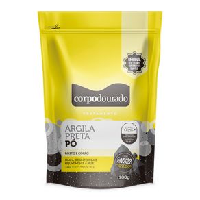 Argila Em Pó Corpo Dourado Sachet Preta 100g