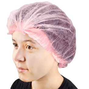 Touca Descartável Santa Clara Elástico Rosa 100un