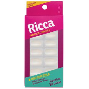 Unhas Postiças Ricca Naturais Quadrado Curto