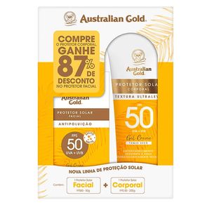 Kit Protetor Solar Corporal E Facial Australian Gold 200/50g