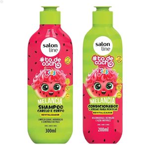 Shampoo + Condicionador Infantil Salon Line Tô de Cacho Kids Melancia