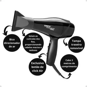 Secador de Cabelo Taiff Tourmaline Íon 2100w 220v