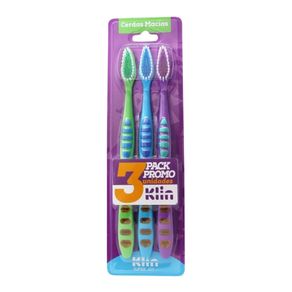 Escova Dental Macia Klin Super Joy Com 3un