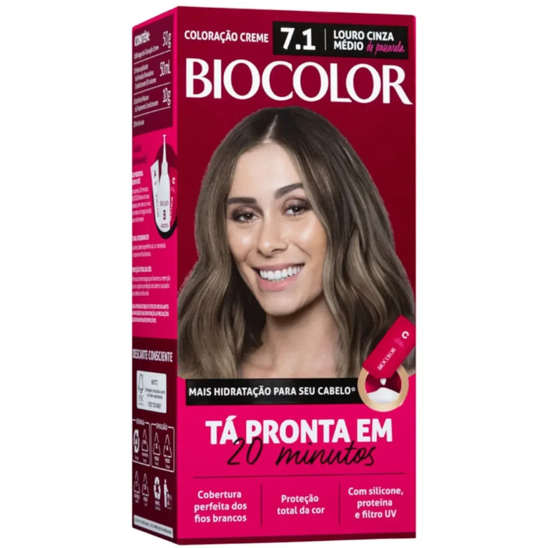 Coloração Creme Biocolor 7.1 Louro Cinza Médio - Iap Cosméticos - Iap ...
