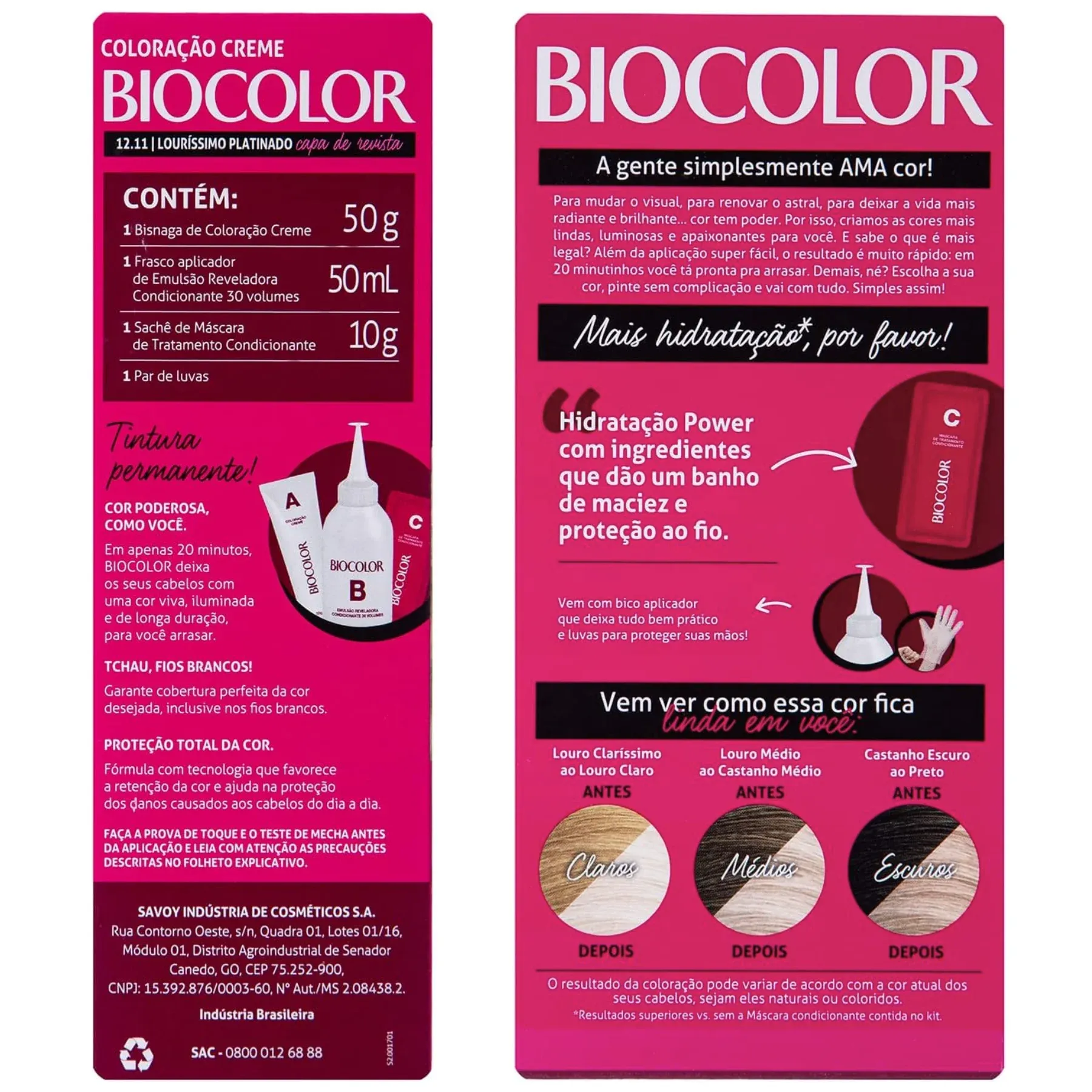 Coloração Kit Mini Biocolor 12.11 - IAP Cosméticos - Casa Parente