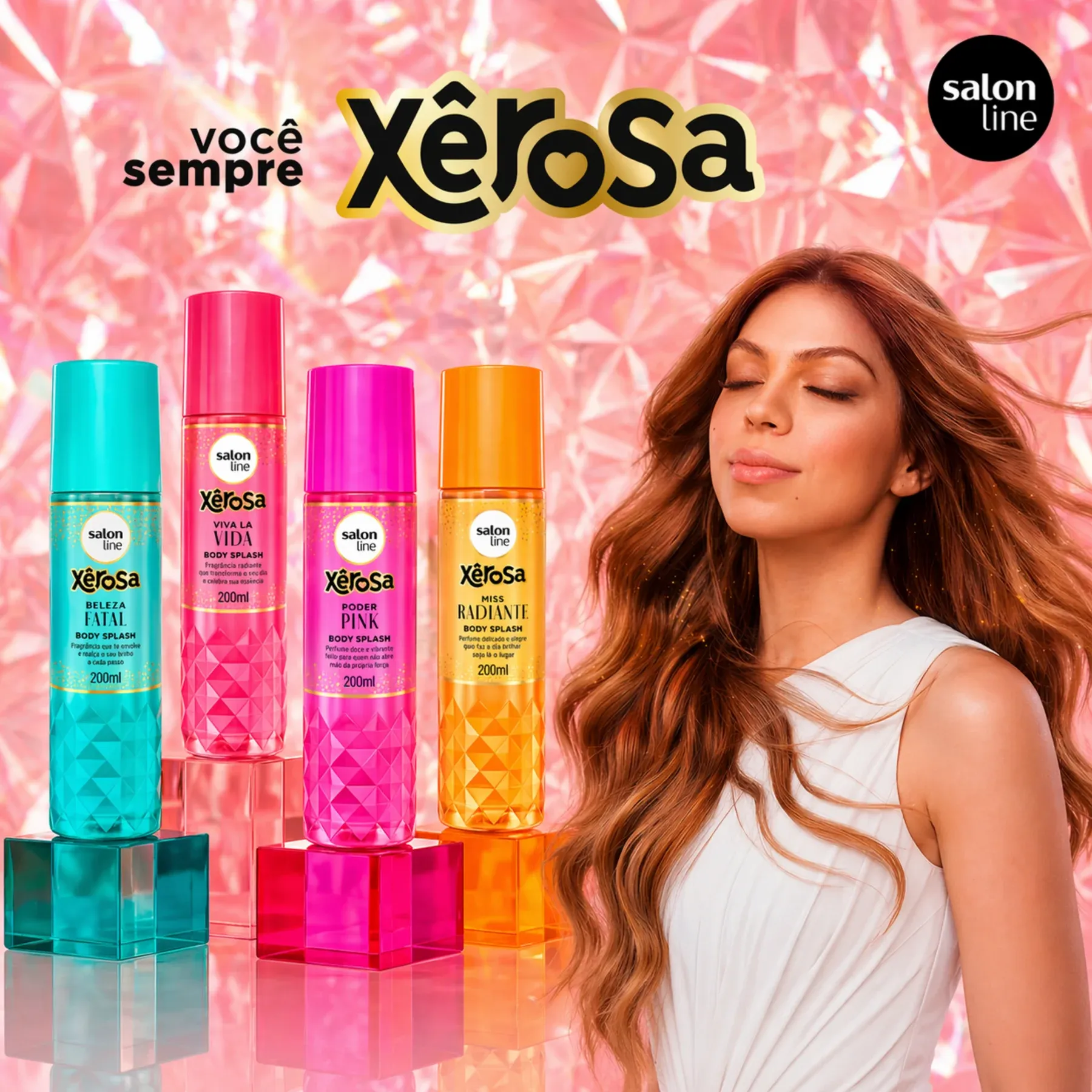 Body Splash Salon Line Xêrosa Poder Pink 200ml - Iap Cosméticos